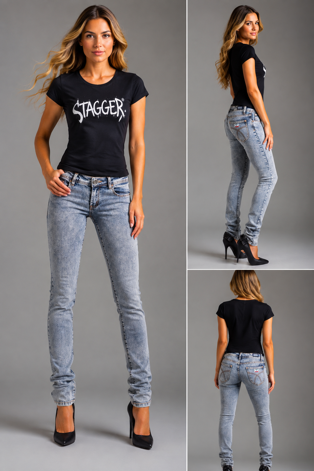 573/9IN Sexy Supatube low-rise indigo snow wash stretch skinny jeans | Australian design - Image 4