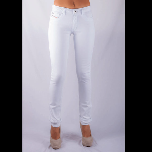 EVA HIGH RISE WHITE STRETCH SKINNY JEAN