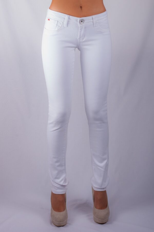 SUPATUBE LOW-RISE WHITE STRETCH SKINNY JEANS