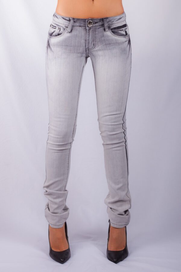 SEXY SUPATUBE LOW-RISE GREY ICICLE WASH STRETCH SKINNY JEANS