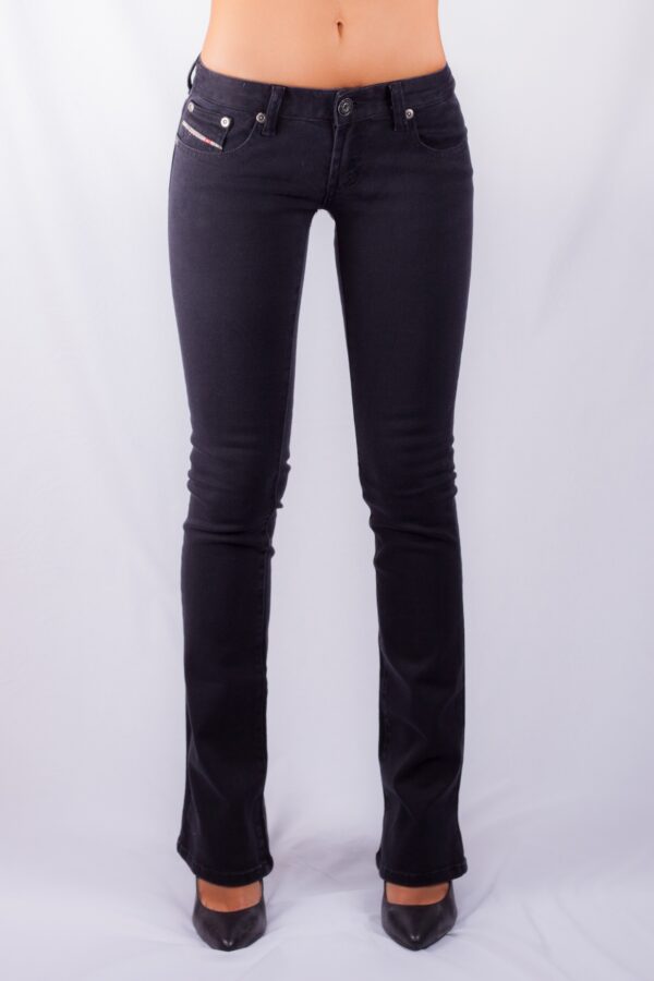 0576/4 ULTIMATE SANTE FE BLACK STRETCH DENIM BOOTLEG JEANS