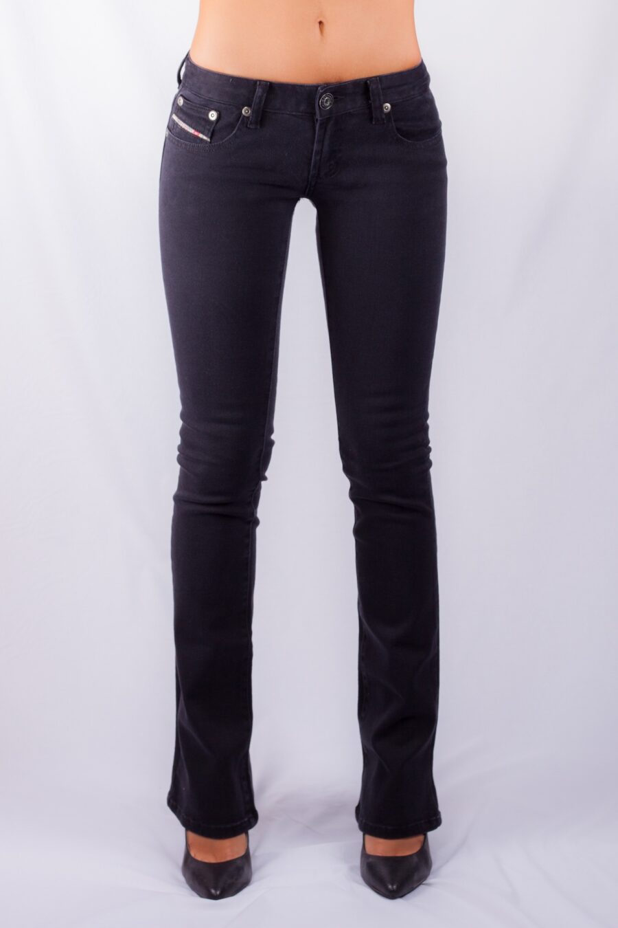 0576/4 ULTIMATE SANTE FE BLACK STRETCH DENIM BOOTLEG JEANS