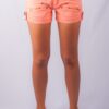 668/CO SEXY MISCHA CARGO SHORTS CORAL STRETCH SATEEN