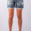 682 ZARA DISTRESSED BOYFRIEND SHORTS CHINTZ BLUE