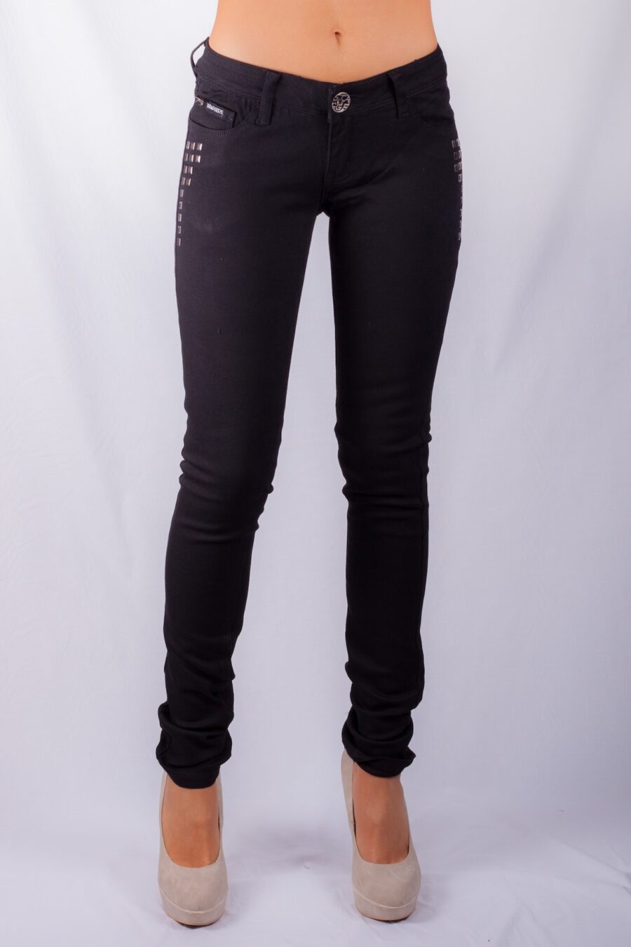 686/1 SEXY FOXY SKINNY BLACK JEANS STRETCH DENIM