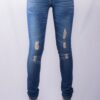 686/10 SEXY FOXY SKINNY DENIM JEANS INDIGO TRASHED STRETCH