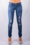 686/10 SEXY FOXY SKINNY DENIM JEANS INDIGO TRASHED STRETCH