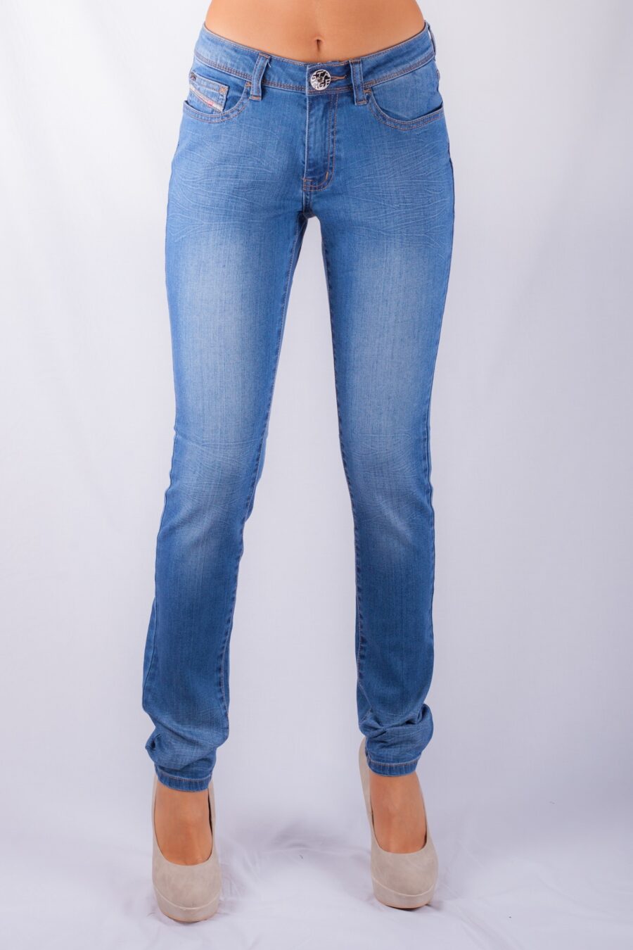 696/4 SEXY EVA HIGH RISE SKINNY STRETCH JEANS INDIGO CREASE WASH