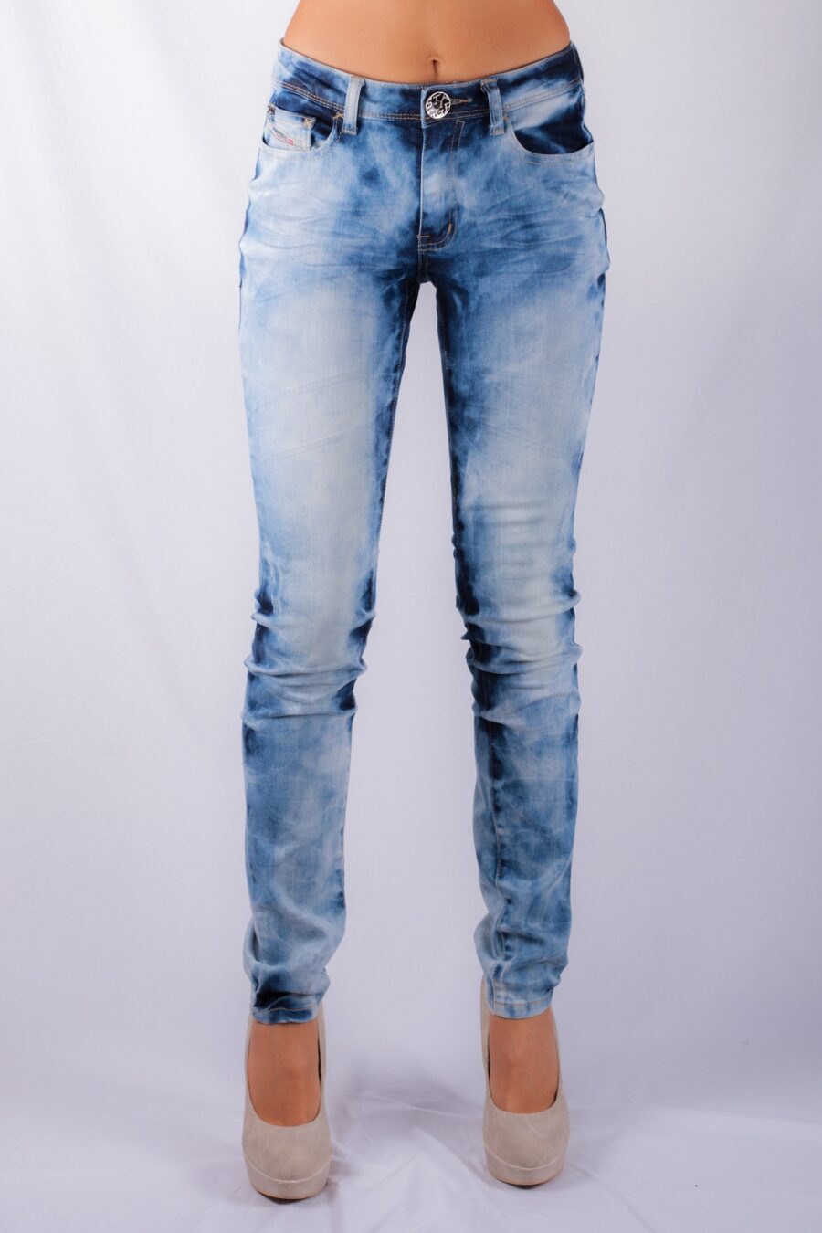 695/12 SEXY EVA HIGH RISE SKINNY STRETCH JEANS TIE DYED WASH