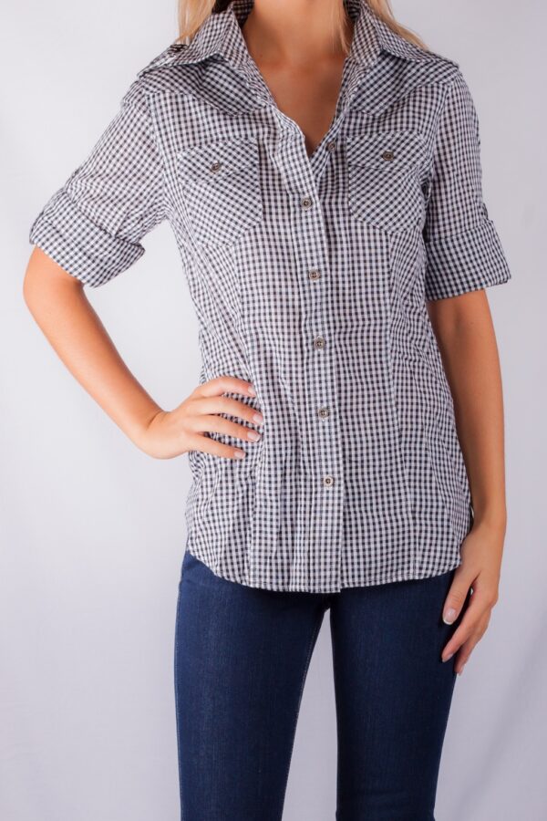 LULU CHECK SHIRT BLACK/WHITE