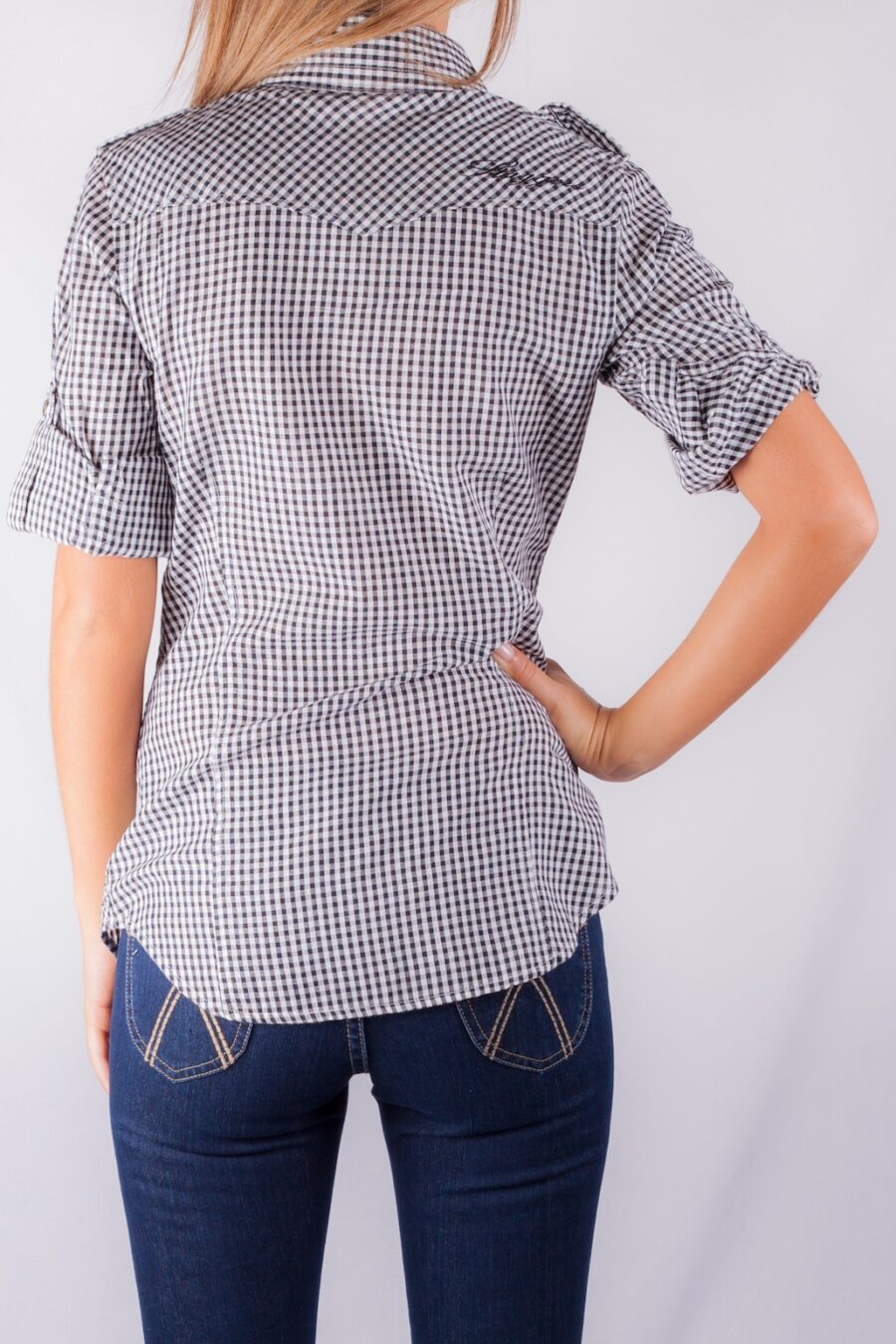 LULU CHECK SHIRT BLACK/WHITE