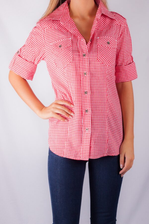 691 PREMIUM SEXY LULU CHECK SHIRTS RED/WHITE