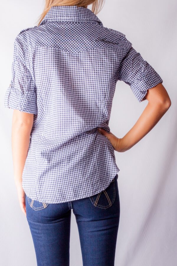 LULU CHECK SHIRT NAVY/WHITE