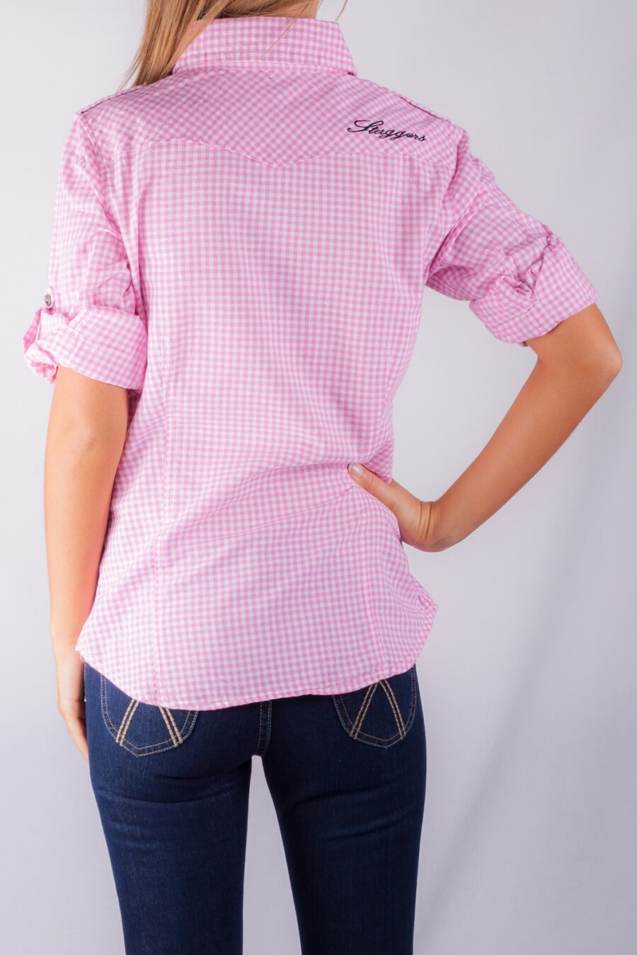 LULU CHECK SHIRT PINK/WHITE