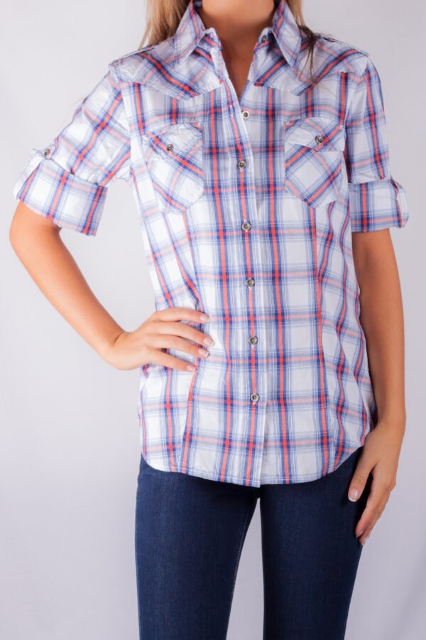 LULU CHECK SHIRT WHITE/RED/NAVY