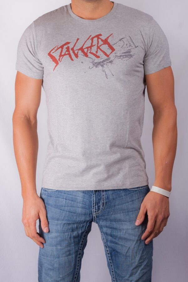 ICONIC SPLASH TEE GREY MARL