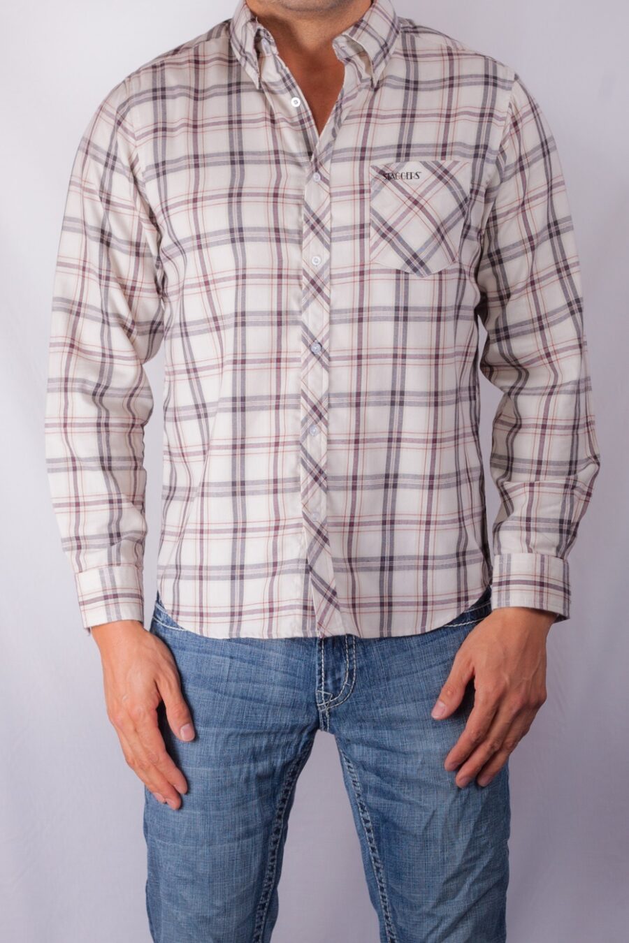 TEX CHECK SHIRT SMOKE/BLACK/RED