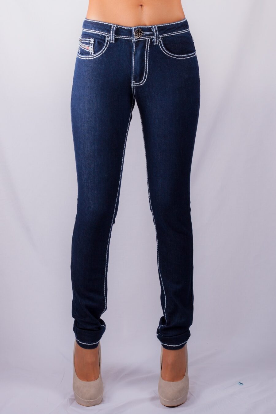 EVA  HI RISE SKINNY INDIGO BIG STITCH