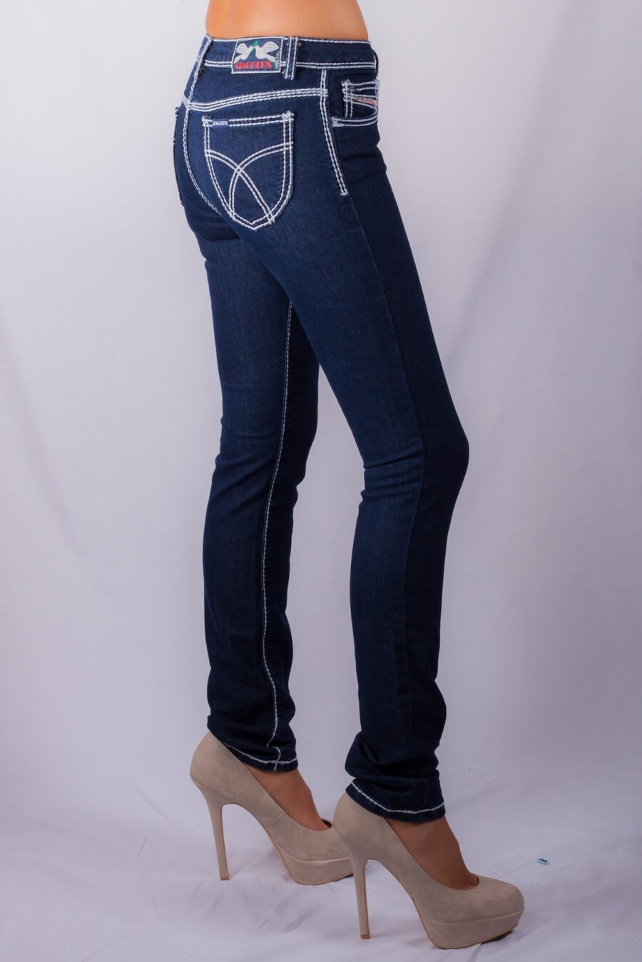 EVA  HI RISE SKINNY INDIGO BIG STITCH