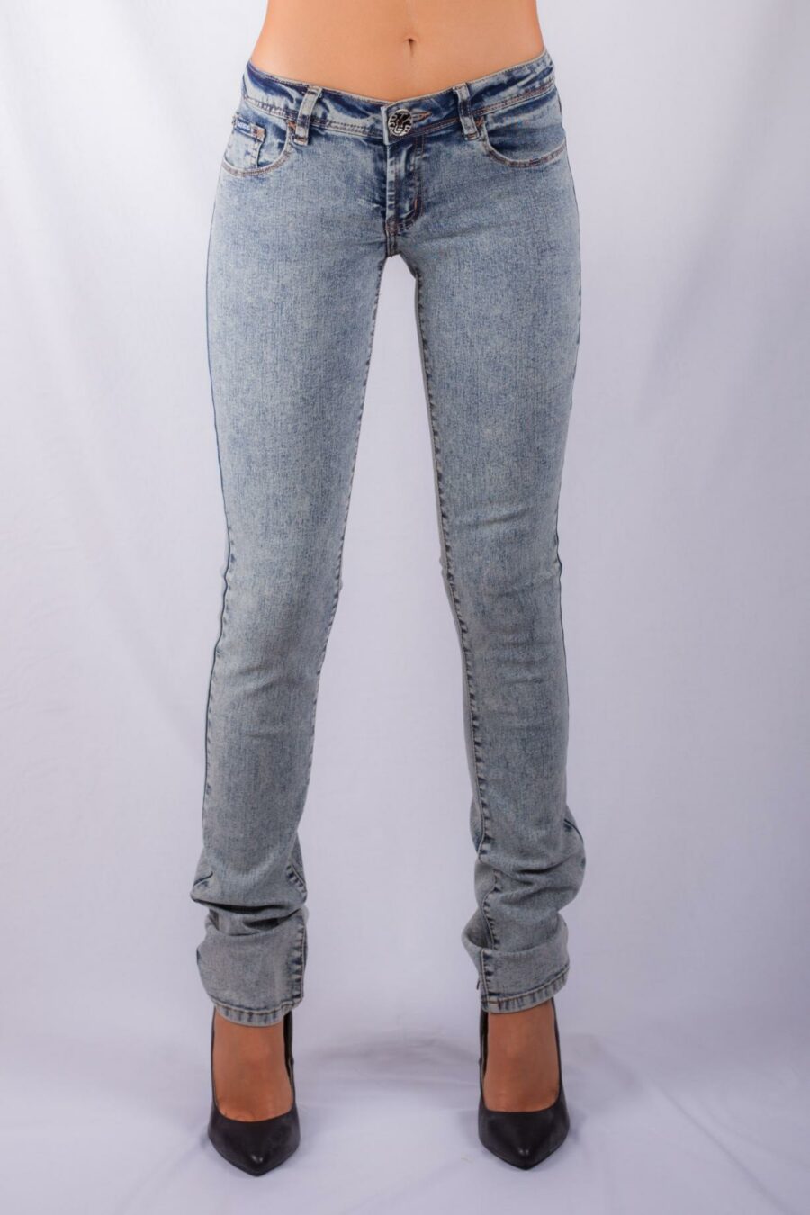 SUPATUBE LOW-RISE INDIGO SNOW WASH STRETCH SKINNY JEANS