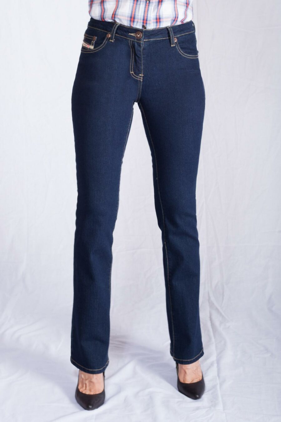 631/3 PERFECT PETRA BOOTLEG JEANS INDIGO RINSE STRETCH DENIM COUTURE FITTING