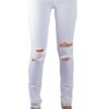 HI EVA SKINNY WHITE TRASHED JEAN