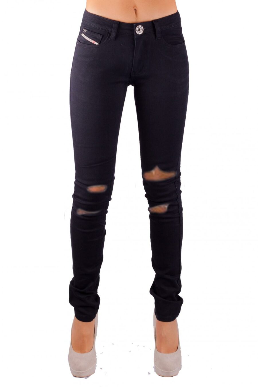 Women’s Jeans Australia - High-Rise Skinny Jeans with Distressed Holes